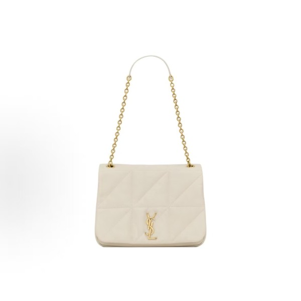 SAINT LAURENT YSL Jamie 4.3 Brand logo bronze accessory shoulder bag Medium-sized women retro white